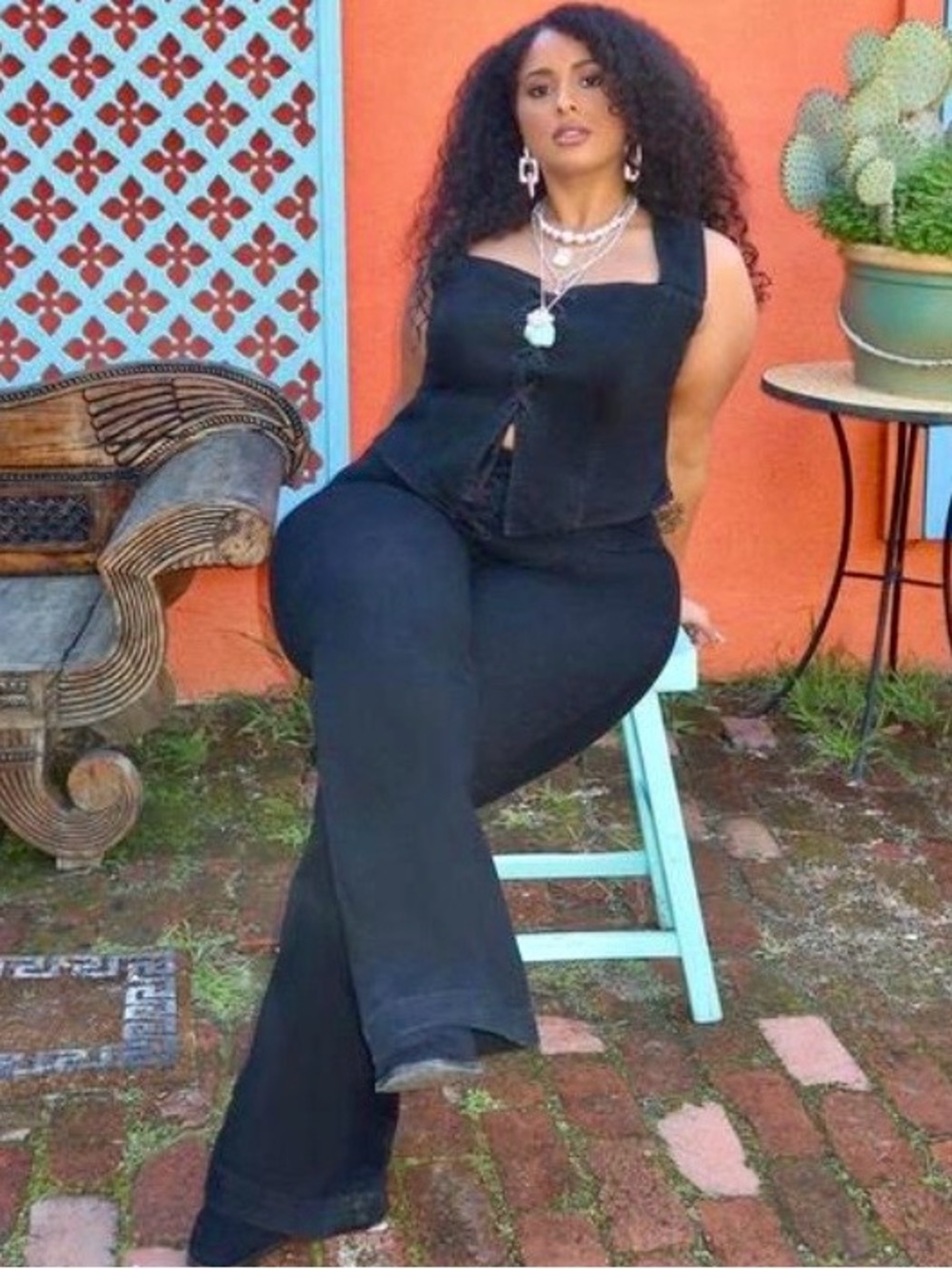 *HOST’S PICK* Torrid Festi Lace Up Corset Top & Lace Up Flare Hi Rise Jeans Set